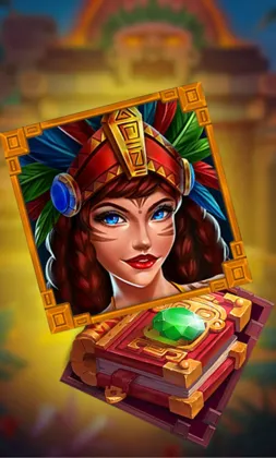 Slot-Cover mit Azteken-Frau und Buch